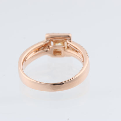 Nicht signierter / unsignierter 18 Karat Roségoldring mit Diamanten, Größe 52 EU